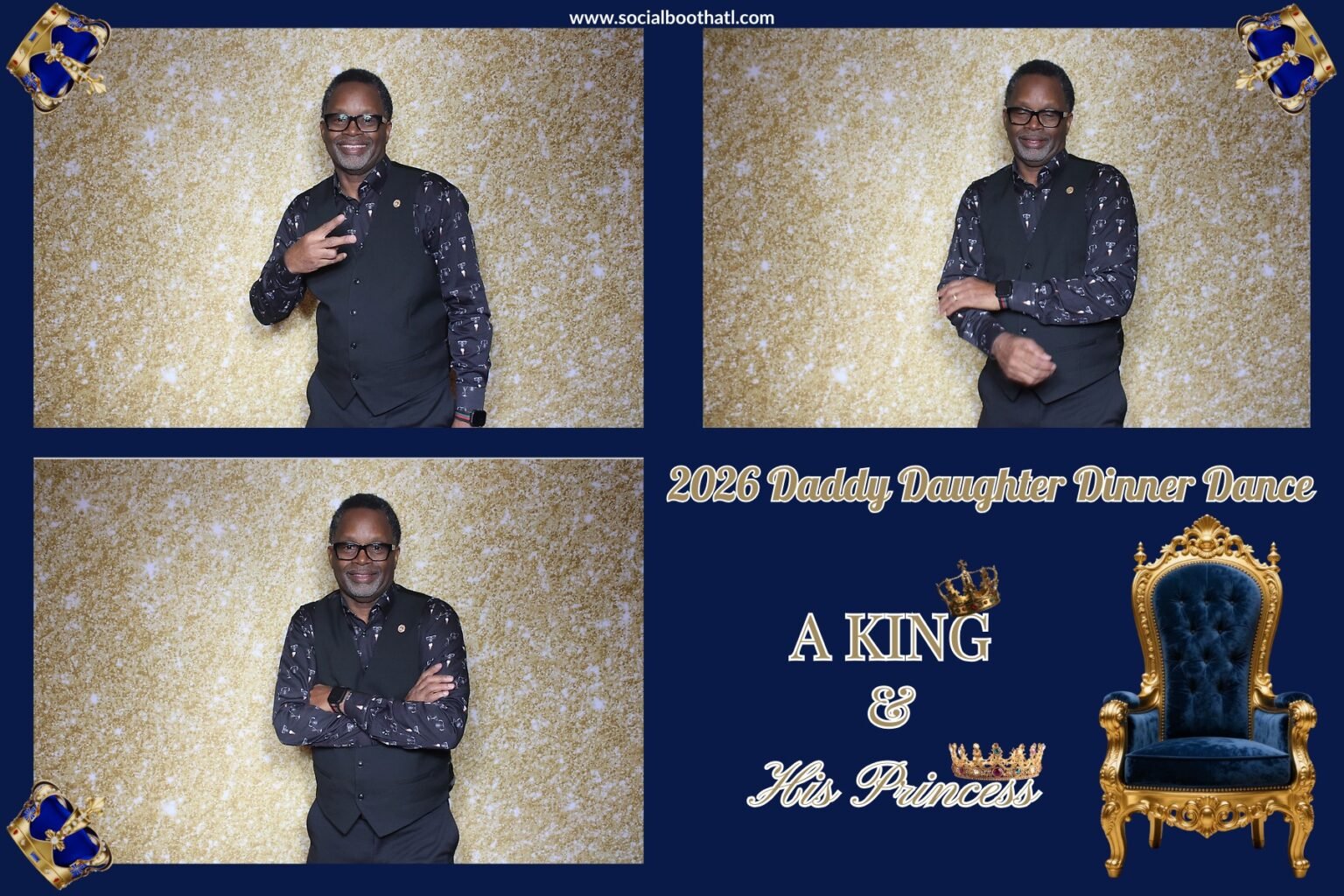 Finished wide 4 by 6 photo design from a father daughter celebration